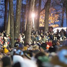Pre-planning in Punxsutawney: How FirstNet supported Public Safety on Groundhog Day A group of people gathered in a wooded area attending the annual Groundhog Day ceremony