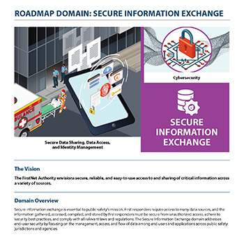 First page of fact sheet for FirstNet Authority Roadmap domain Secure Information Exchange