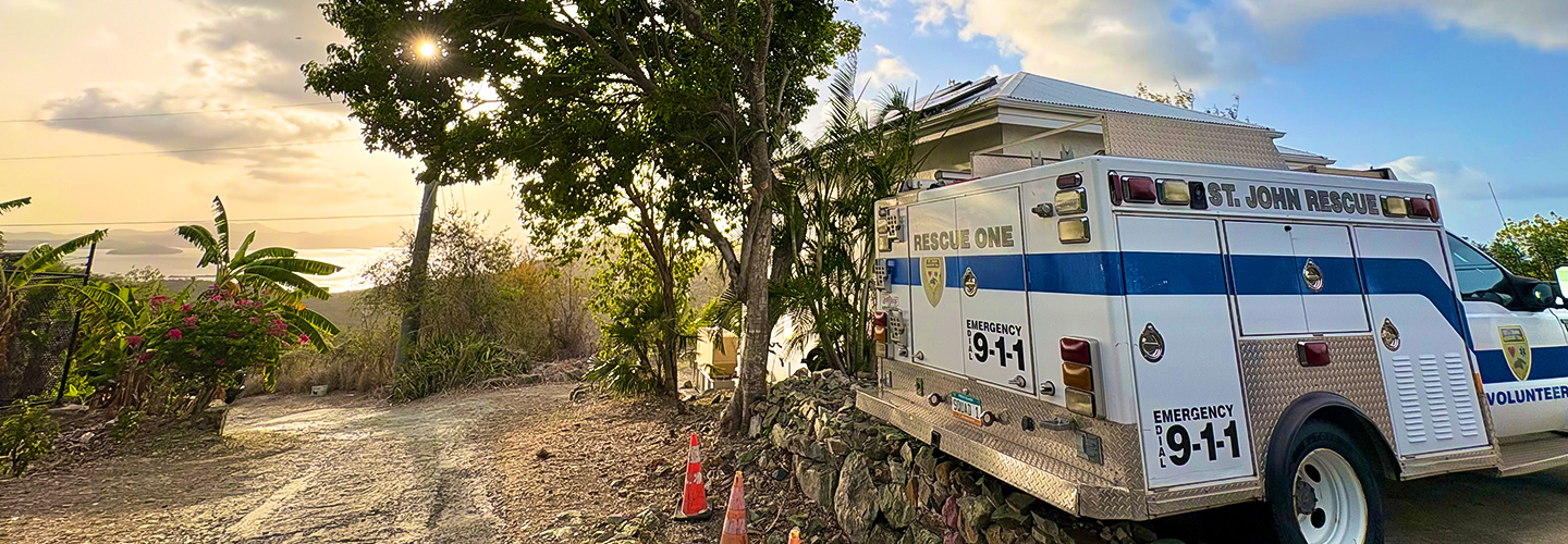 A St. John's Rescue ambulance in the U.S. Virgin Islands