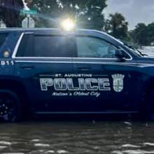 St. Augustine Police SUV with blue Gradient background 