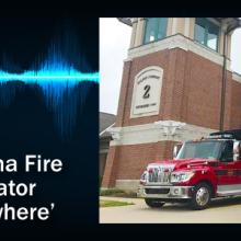 FirstNet ‘invaluable’ to Parma (Ohio) Fire Comms Coordinator The Public Safety First logo, two Parma Fire fire engines parked in front of a station with a brick facade, and the words "FirstNet gives Parma Fire Comms Coordinator connectivity 'anywhere'