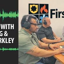  Dave Buchanan chats with First Responder Network Authority’s Harry Markley, Senior Law Enforcement Official, and Jeff King, Senior Director of Field Operations