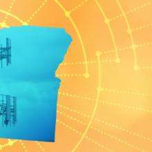 The silhouette of the State of Oregon revealing a cell tower inside; radiating connectivity illustration The silhouette of the State of Oregon revealing a cell tower inside; radiating connectivity illustration