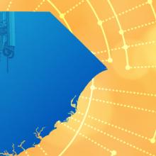 The silhouette of the State of South Carolina revealing a cell tower inside; radiating connectivity illustration The silhouette of the State of South Carolina revealing a cell tower inside; radiating connectivity illustration