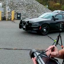 A New Hampshire State Police trooper uses a tablet to monitor and steer a drone A New Hampshire State Police trooper uses a tablet to monitor and steer a drone