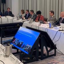 FirstNet Authority Board members sitting around a table during a Board meeting