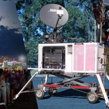 Tribal Advisory Group highlights FirstNet’s reliable, redundant communications support A FirstNet compact rapid deployable in the middle. A line of people standing in front of a lit Ferris wheel at the Choctaw Nation's Labor Day festival on the left, and on the left three men performing a traditional ceremony inside a ring of haybales while a crowd watches during Catawba Nation's Yap Ye Iswa festival.