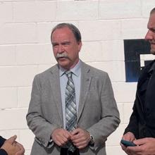 FirstNet Authority staff discusses broadband opportunities with officers from the Laguna Police Department in New Mexico