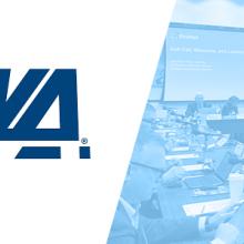 The American Public Works Association (APWA), logo and image of Public Safety Advisory Committee representatives making a presentation at a FirstNet Authority Board Meeting.