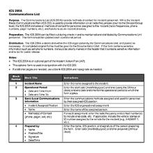 ICS Form 205A Communications List | First Responder Network Authority