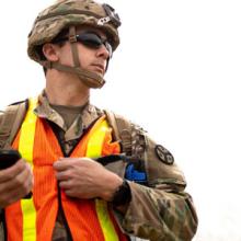 TN National Guard soldier with smart device 