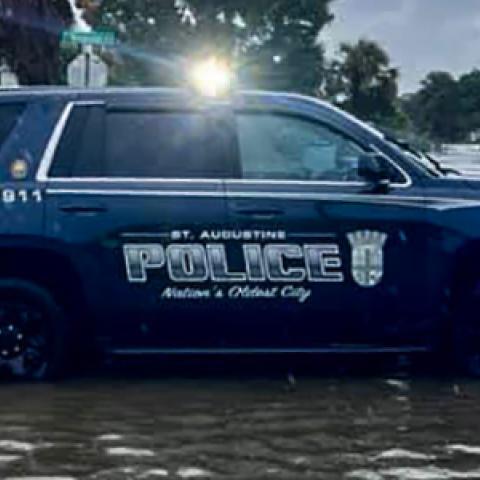 St. Augustine Police SUV with blue Gradient background 