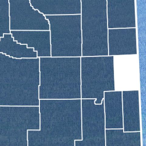 Map of Wyoming showing county lines with Niobrara County highlighted, purpose-built FirstNet cell site