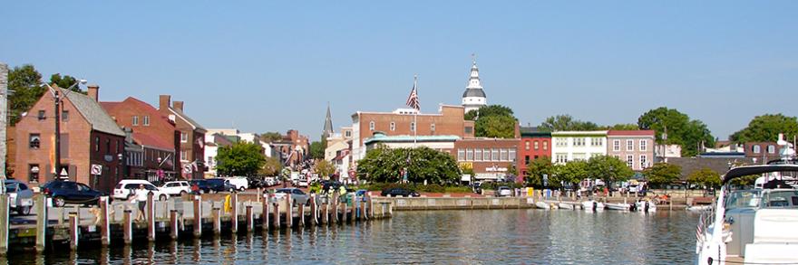  Annapolis Maryland Police patch, broadband tower and power lines