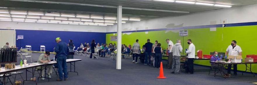 A vaccination center in Mason County, West Virginia