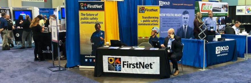 FirstNet Authority staff at FirstNet booth at International Association of Emergency Managers annual conference.