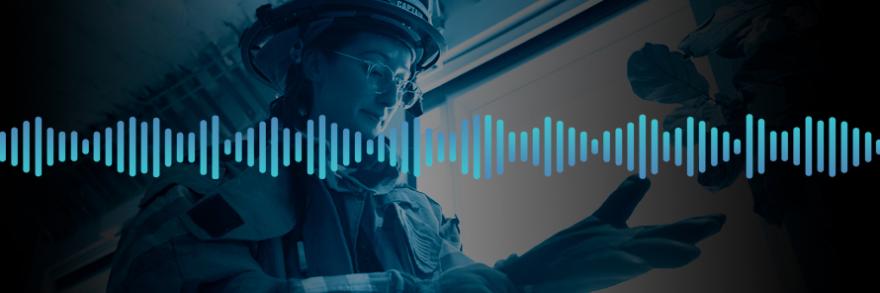 Sound wave; An app developer tries on firefighting gear, pulls on a glove