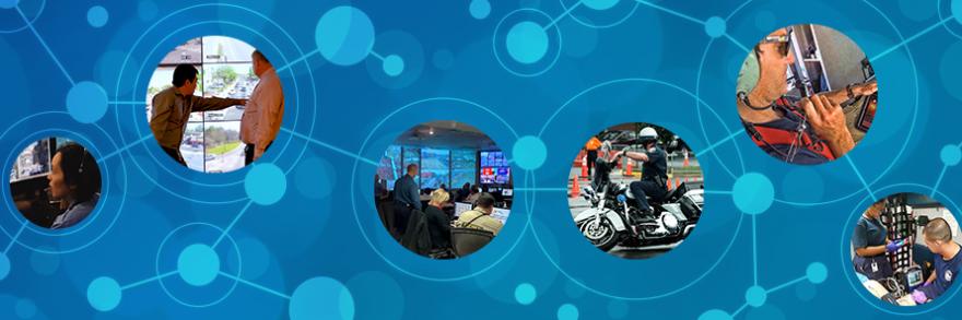 First responders across a variety of fields connected by a network