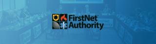 First Responder Network Authority logo with Board meeting photo on blue gradient background