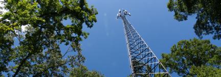 A FirstNet cell tower in Swain county provides coverage to rural area